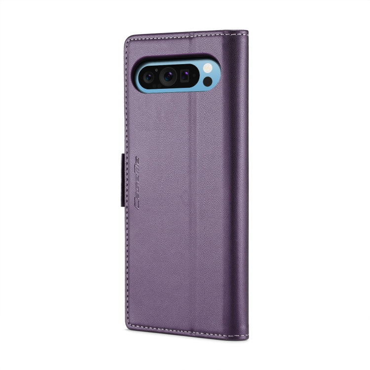 For Google Pixel 9 Pro XL CaseMe 023 Butterfly Buckle Litchi Texture RFID Anti-theft Leather Phone Case(Pearly Purple)