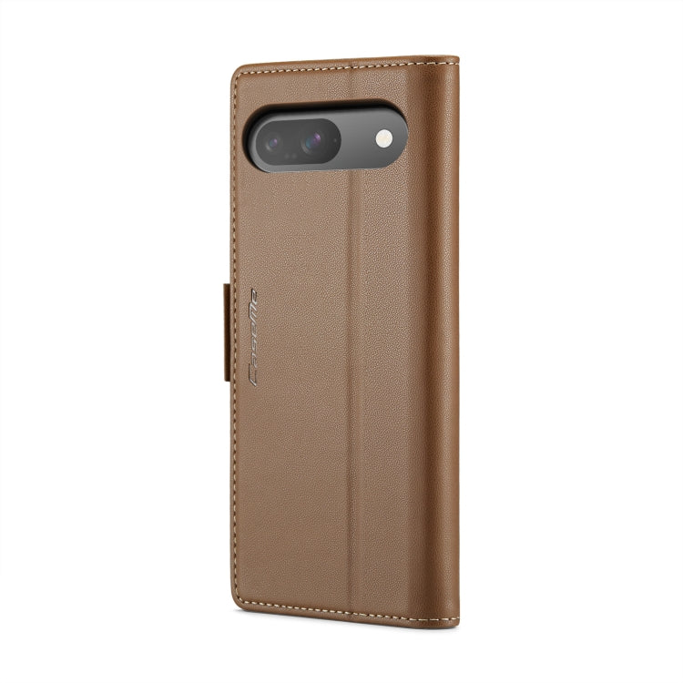 For Google Pixel 9 / 9 Pro CaseMe 023 Butterfly Buckle Litchi Texture RFID Anti-theft Leather Phone Case(Brown)
