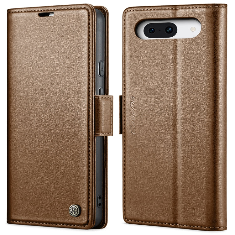 For Google Pixel 9 / 9 Pro CaseMe 023 Butterfly Buckle Litchi Texture RFID Anti-theft Leather Phone Case(Brown)