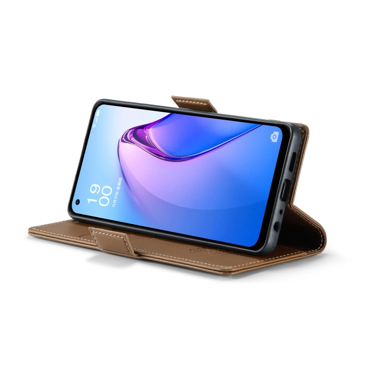 For OPPO F21 Pro 5G Globa/Reno8 Z Global CaseMe 023 Butterfly Buckle Litchi Texture RFID Anti-theft Leather Phone Case(Brown)