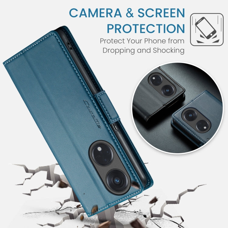 For OPPO Reno8 T 5G/A1 Pro 5G CaseMe 023 Butterfly Buckle Litchi Texture RFID Anti-theft Leather Phone Case(Blue) - OPPO Cases by CaseMe | Online Shopping South Africa | PMC Jewellery | Buy Now Pay Later Mobicred