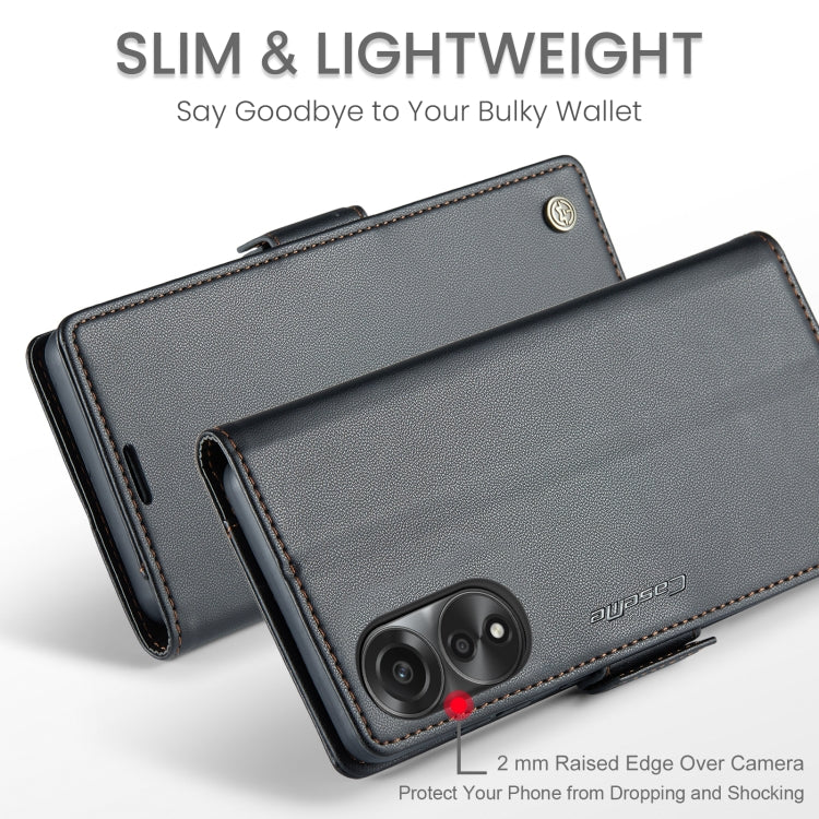 For OPPO A78 4G CaseMe 023 Butterfly Buckle Litchi Texture RFID Anti-theft Leather Phone Case(Black)
