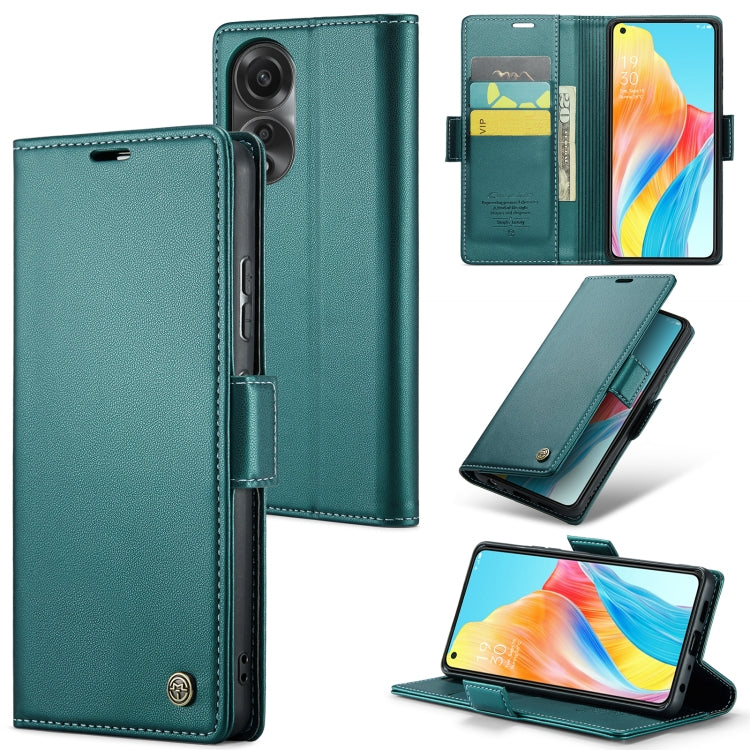For OPPO A78 4G CaseMe 023 Butterfly Buckle Litchi Texture RFID Anti-theft Leather Phone Case(Pearly Blue)