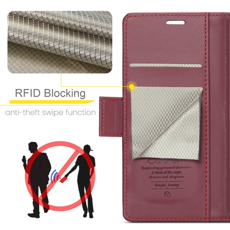 For OPPO Reno10 5G Global/Reno10 Pro Global CaseMe 023 Butterfly Buckle Litchi Texture RFID Anti-theft Leather Phone Case(Wine Red) - OPPO Cases by CaseMe | Online Shopping South Africa | PMC Jewellery | Buy Now Pay Later Mobicred