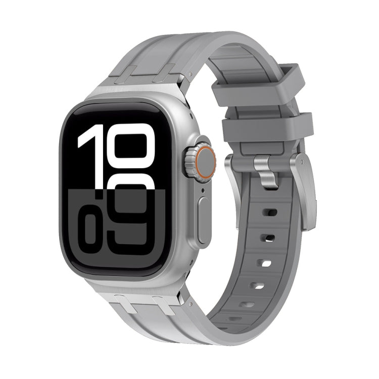 AP Silicone Watch Band For Apple Watch Series 10 42mm(Silver Grey)
