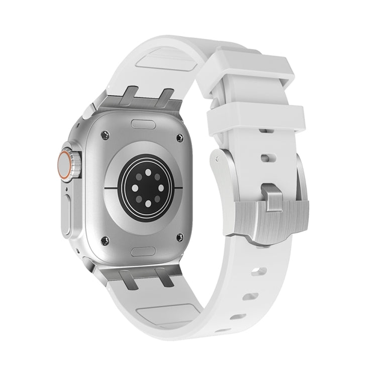 AP Silicone Watch Band For Apple Watch Series 10 46mm(Silver White)