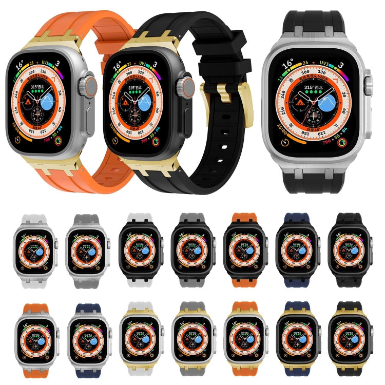 AP Silicone Watch Band For Apple Watch Series 10 42mm(Silver White)