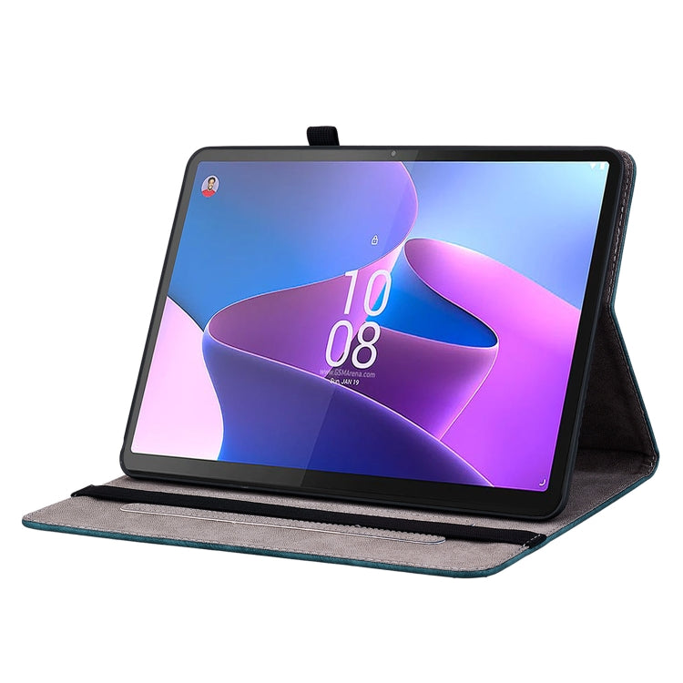 For Lenovo Tab P11 Gen 2 11.5 Butterfly Rose Embossed Leather Tablet Case(Dark Blue)