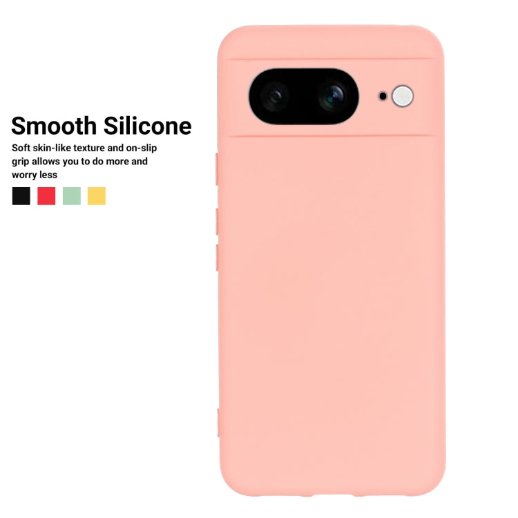 For Google Pixel 8 Pure Color Liquid Silicone Shockproof Phone Case(Pink)