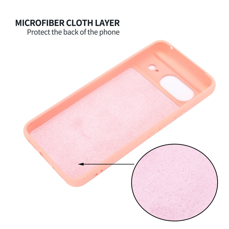 For Google Pixel 8 Pure Color Liquid Silicone Shockproof Phone Case(Pink)