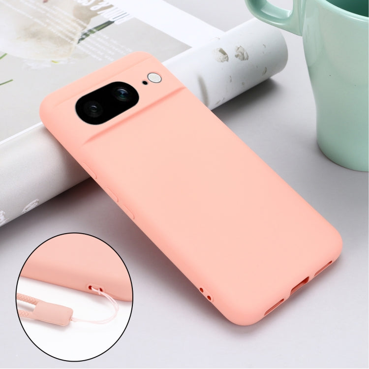 For Google Pixel 8 Pure Color Liquid Silicone Shockproof Phone Case(Pink)