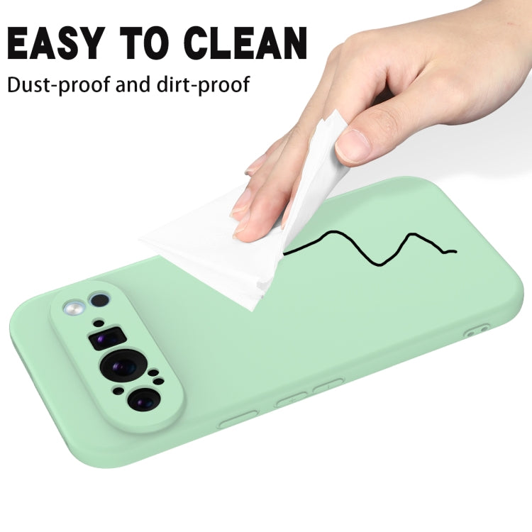 For Google Pixel 9 Pro Pure Color Liquid Silicone Shockproof Phone Case(Green) - Google Cases by PMC TechLife | Online Shopping South Africa | PMC TechLife | Buy Now Pay Later Mobicred