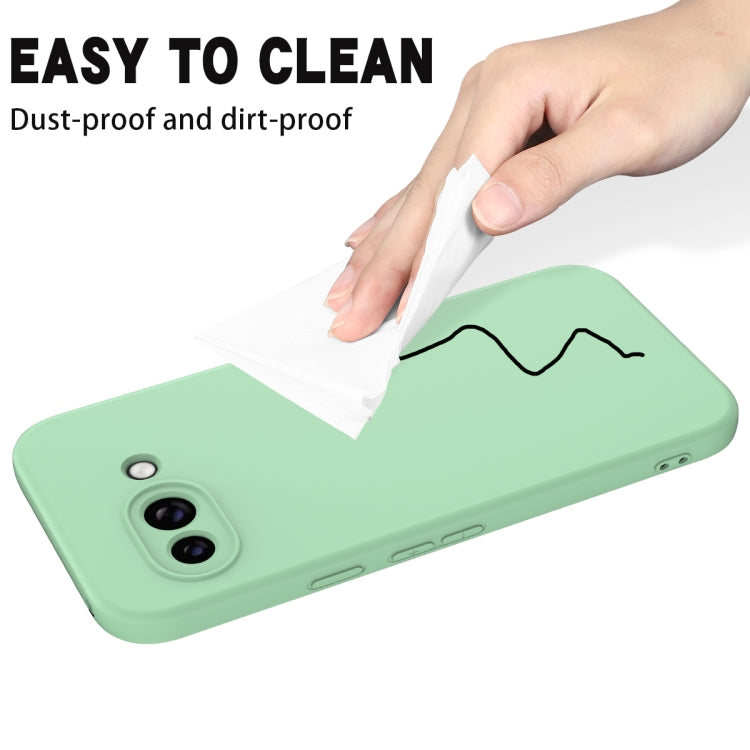 For Google Pixel 9a Pure Color Liquid Silicone Shockproof Phone Case(Green)