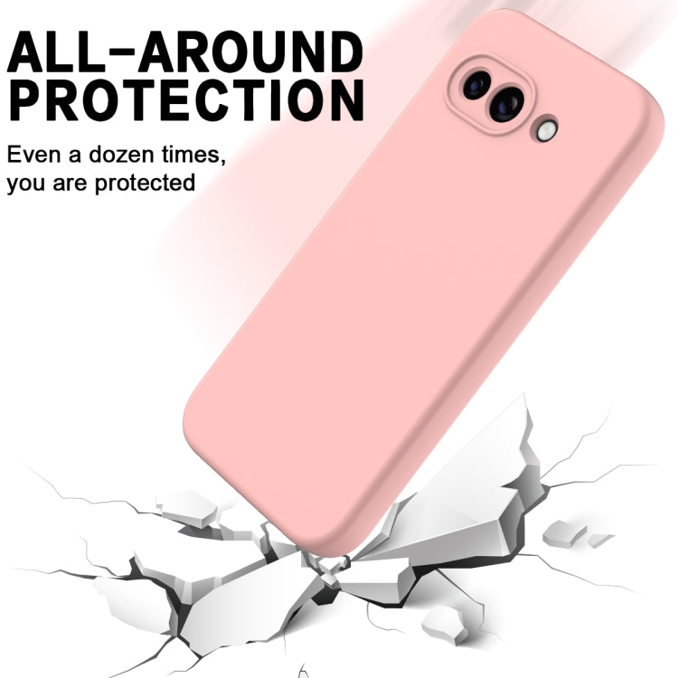 For Google Pixel 9a Pure Color Liquid Silicone Shockproof Phone Case(Pink)