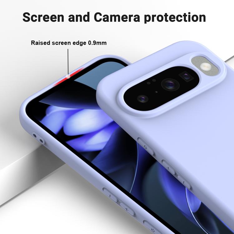 For Google Pixel 10 Pure Color Liquid Silicone Shockproof Phone Case(Purple)