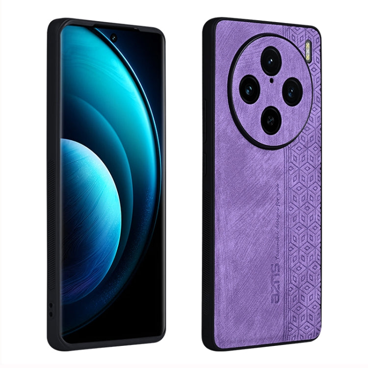 For vivo X100 Pro AZNS 3D Embossed Skin Feel Phone Case(Purple)