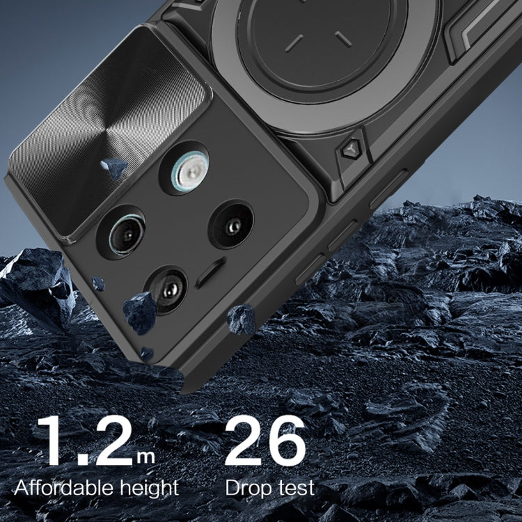 For Xiaomi Redmi Note 13 Pro 5G CD Texture Sliding Camshield Magnetic Holder Phone Case(Blue) - Note 13 Pro Cases by PMC TechLife | Online Shopping South Africa | PMC TechLife | Buy Now Pay Later Mobicred