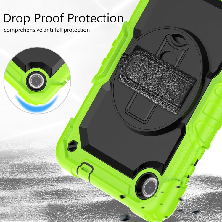 For Lenovo Tab M8 4th Gen Silicone Hybrid PC Tablet Case with Shoulder Strap(Yellow Green) - Lenovo by PMC TechLife | Online Shopping South Africa | PMC TechLife | Buy Now Pay Later Mobicred