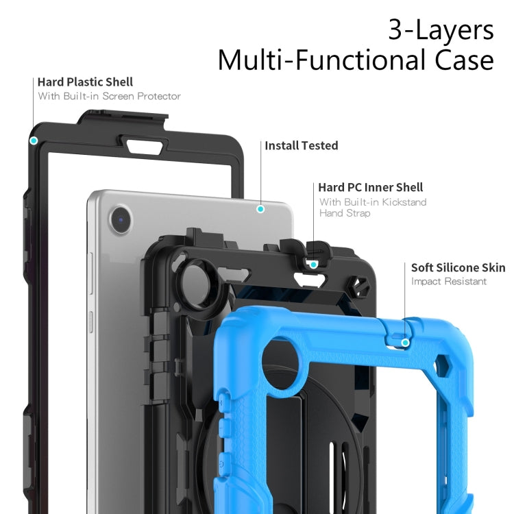 For Lenovo Tab M8 4th Gen Silicone Hybrid PC Tablet Case with Shoulder Strap(Light Blue) - Lenovo by PMC Jewellery | Online Shopping South Africa | PMC Jewellery | Buy Now Pay Later Mobicred
