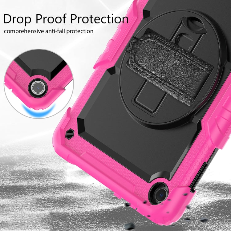 For Lenovo Tab M10 10.1 Gen 3rd Silicone Hybrid PC Tablet Case with Shoulder Strap(Rose Red) - Lenovo by PMC TechLife | Online Shopping South Africa | PMC TechLife | Buy Now Pay Later Mobicred