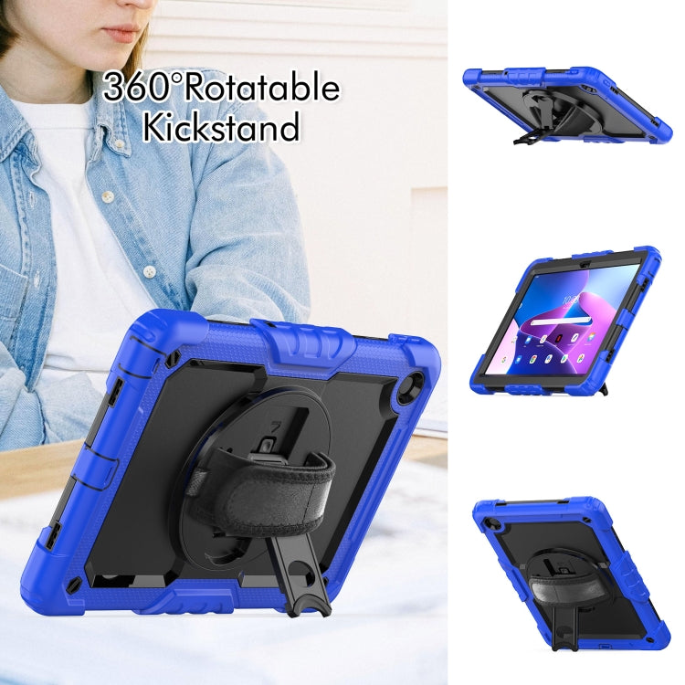 For Lenovo Tab M10 Plus 10.6 Gen 3rd Silicone Hybrid PC Tablet Case with Shoulder Strap(Blue)