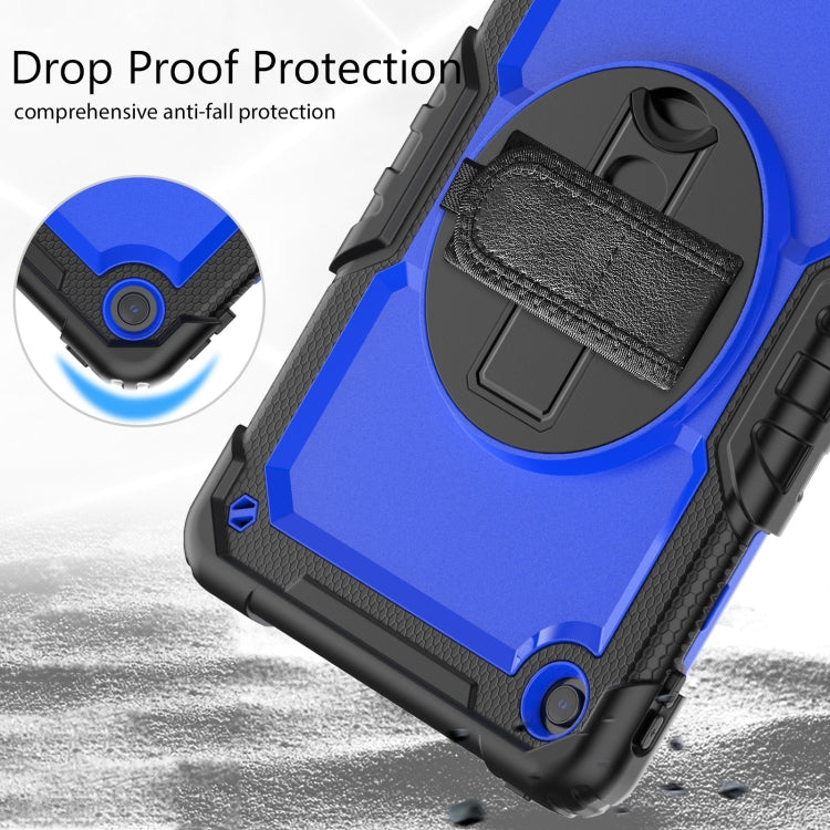 For Lenovo Tab M10 Plus 10.6 Gen 3rd Silicone Hybrid PC Tablet Case with Shoulder Strap(Blue PC)