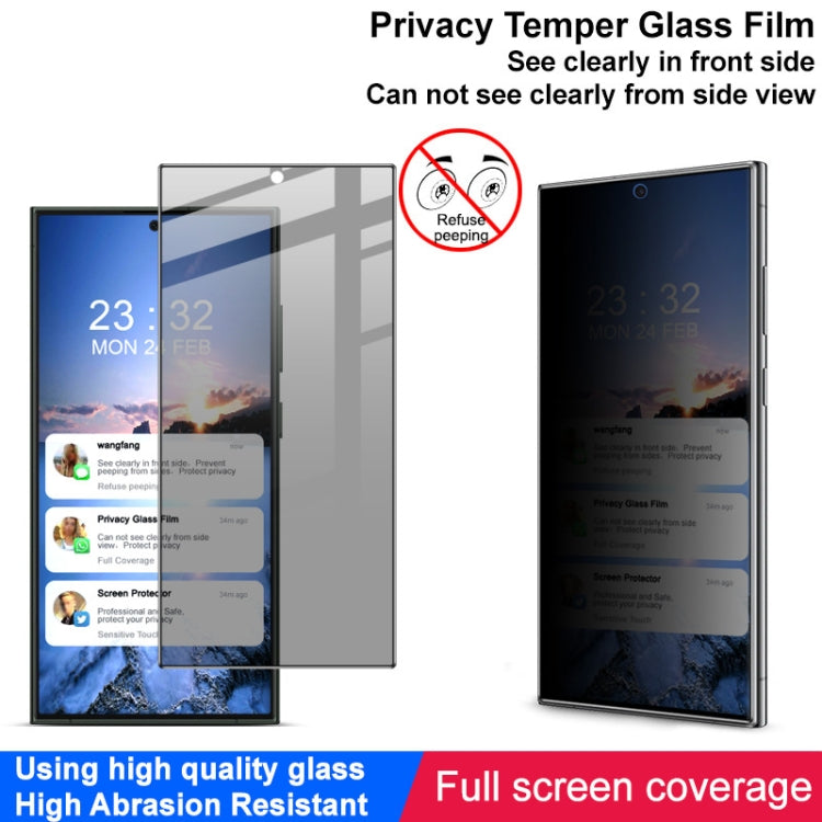 For Samsung Galaxy S24 Ultra 5G imak HD Full Screen Anti-spy Tempered Glass Protective Film