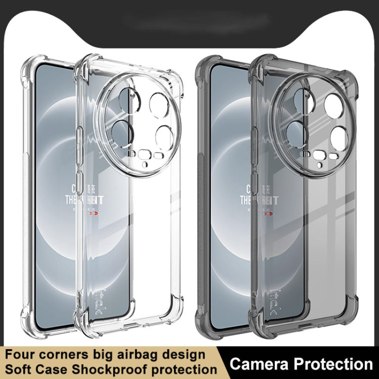 For Xiaomi 14 Ultra 5G imak Shockproof Airbag TPU Phone Case(Transparent Black)