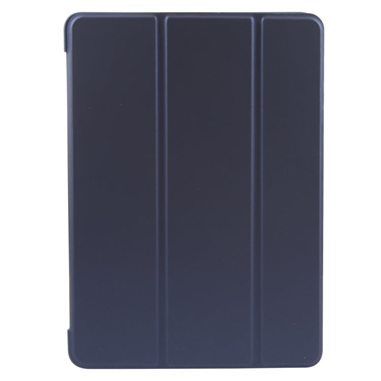 For iPad 9.7 2018 & 2017 / Air / Air2 GEBEI 3-folding Holder Shockproof Flip Leather Tablet Case(Dark Blue)