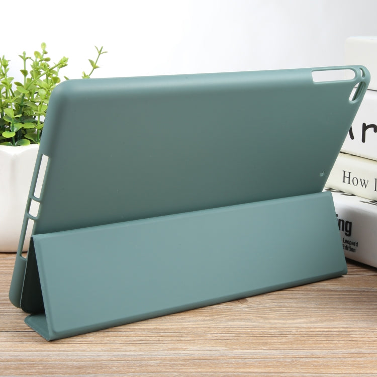 For iPad 9.7 2018 & 2017 / Air / Air2 GEBEI 3-folding Holder Shockproof Flip Leather Tablet Case(Dark Green) - free shipping - PMc TechLife - Order now!