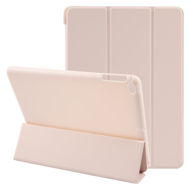 For iPad 9.7 2018 & 2017 / Air / Air2 GEBEI 3-folding Holder Shockproof Flip Leather Tablet Case(Pink)