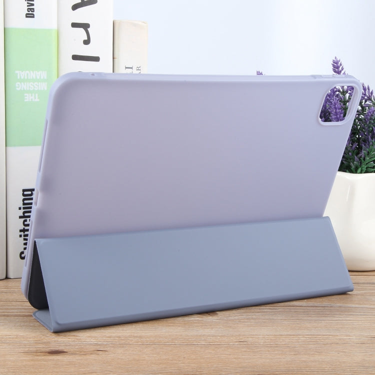 For iPad Pro 11 2024 GEBEI 3-folding Holder Shockproof Flip Leather Tablet Case(Light Purple) - iPad Pro 11 2024 Cases by GEBEI | Online Shopping South Africa | PMC TechLife | Buy Now Pay Later Mobicred