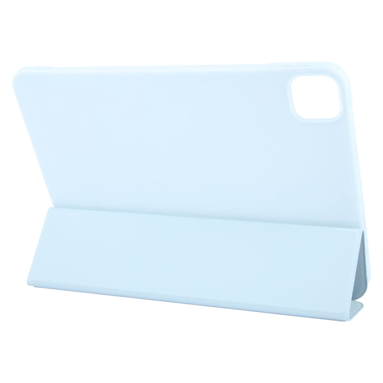 For iPad Pro 11 2024 GEBEI 3-folding Holder Shockproof Flip Leather Tablet Case(Sky Blue) - free shipping - PMC Jewellery - Order now!