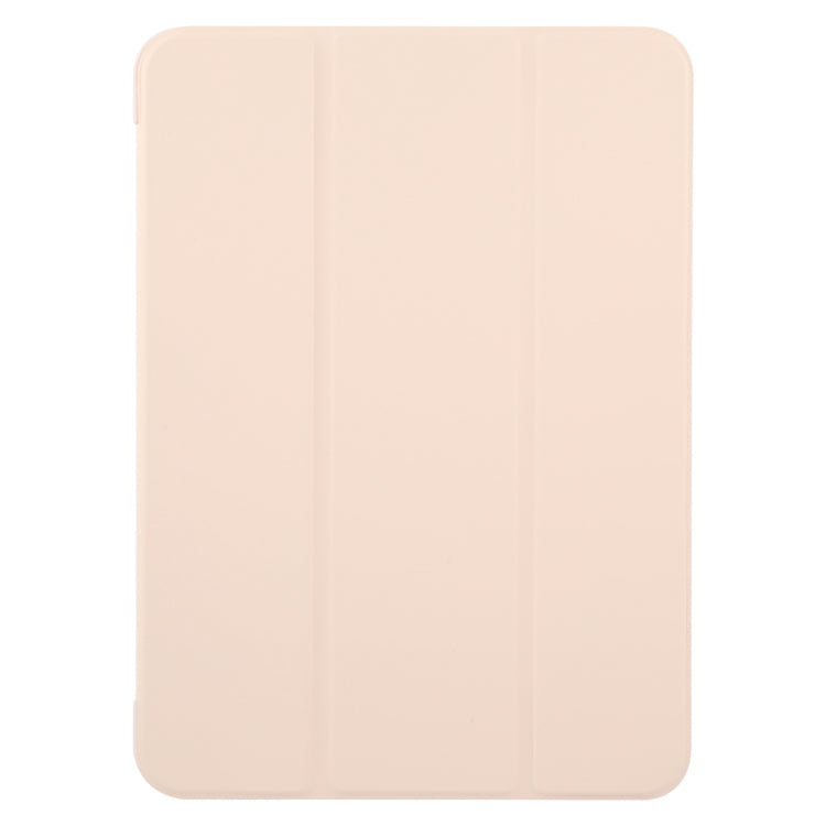 For iPad Pro 11 2024 GEBEI 3-folding Holder Shockproof Flip Leather Tablet Case(Pink)