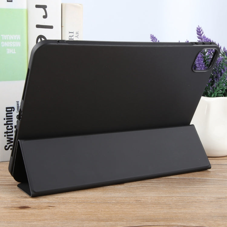 For iPad Air 13 2025 / 2024 GEBEI 3-folding Holder Shockproof Flip Leather Tablet Case(Black)