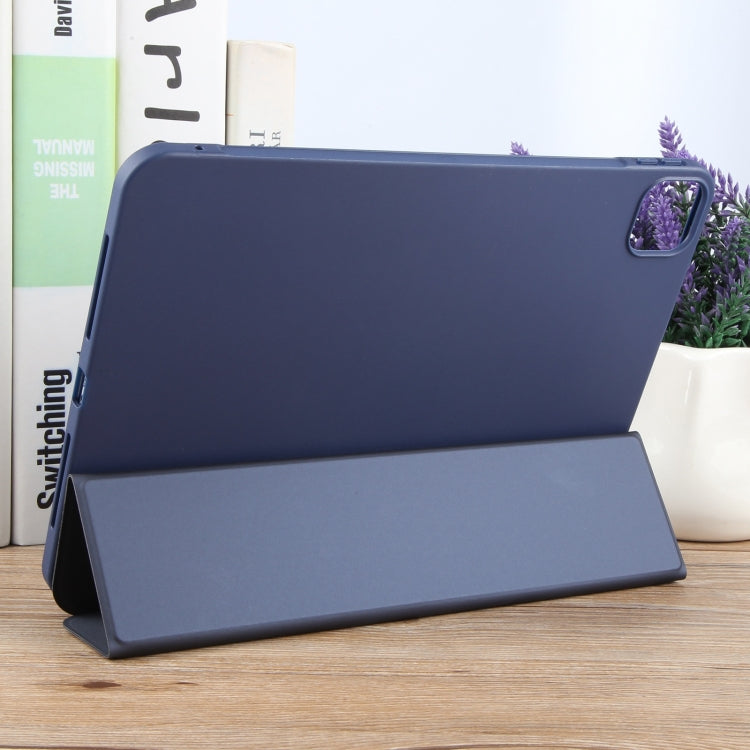 For iPad Pro 13 2024 GEBEI 3-folding Holder Shockproof Flip Leather Tablet Case(Dark Blue) - iPad Pro 13 2024 Cases by GEBEI | Online Shopping South Africa | PMC TechLife | Buy Now Pay Later Mobicred