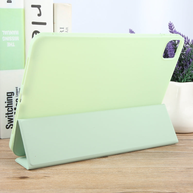 For iPad Pro 13 2024 GEBEI 3-folding Holder Shockproof Flip Leather Tablet Case(Green) - iPad Pro 13 2024 Cases by GEBEI | Online Shopping South Africa | PMC TechLife | Buy Now Pay Later Mobicred