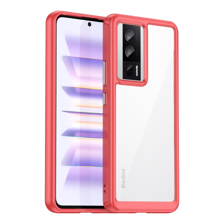 For Xiaomi Poco F5 Pro Colorful Series Acrylic Hybrid TPU Phone Case(Red)