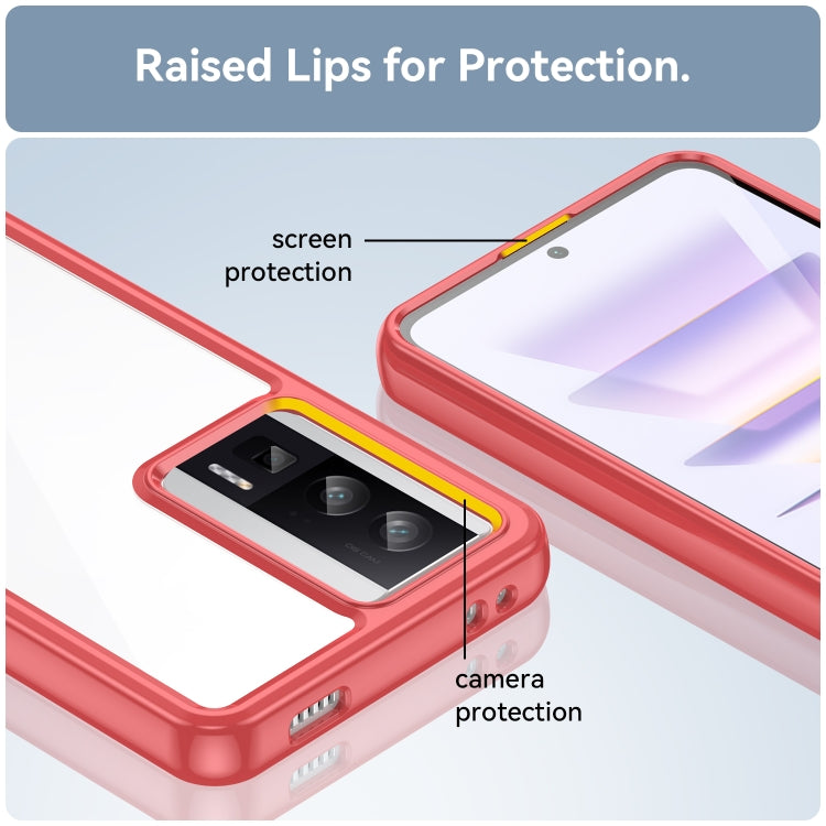 For Xiaomi Poco F5 Pro Colorful Series Acrylic Hybrid TPU Phone Case(Red) - Xiaomi Cases by PMC TechLife | Online Shopping South Africa | PMC TechLife | Buy Now Pay Later Mobicred