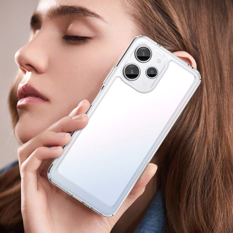 For Xiaomi Redmi 12 5G Colorful Series Acrylic Hybrid TPU Phone Case(Transparent)