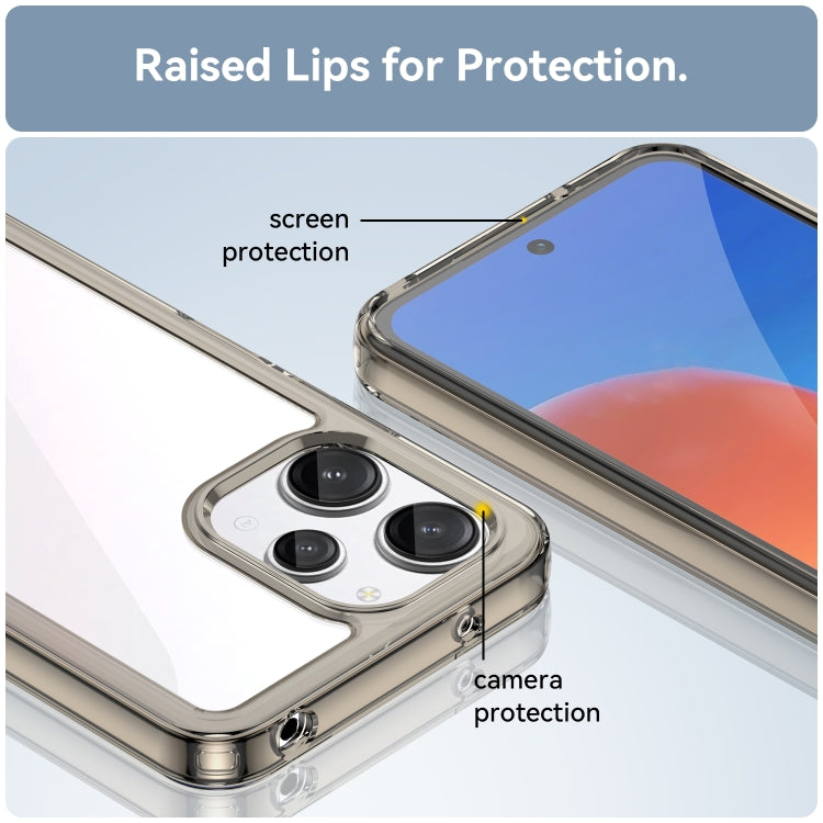 For Xiaomi Redmi 12 5G Colorful Series Acrylic Hybrid TPU Phone Case(Transparent Grey)