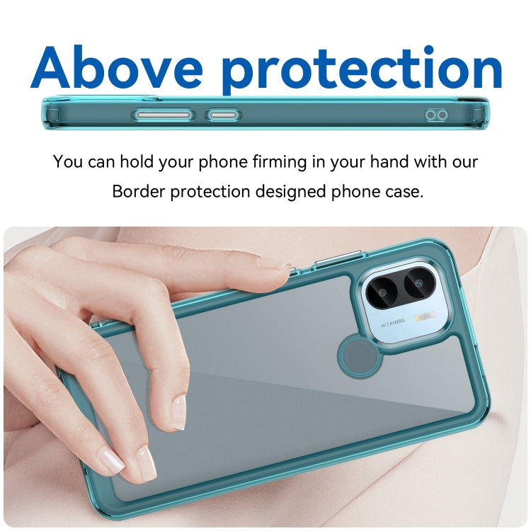 For Xiaomi Poco C51 Colorful Series Acrylic Hybrid TPU Phone Case(Transparent Blue)