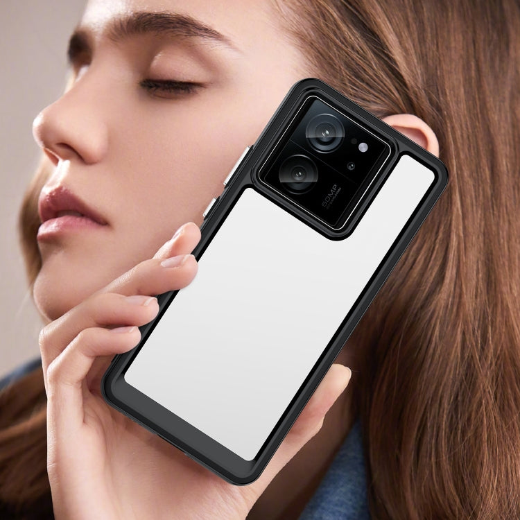 For Xiaomi 13T Pro Colorful Series Acrylic Hybrid TPU Phone Case(Black) - Xiaomi Cases by PMC TechLife | Online Shopping South Africa | PMC TechLife | Buy Now Pay Later Mobicred