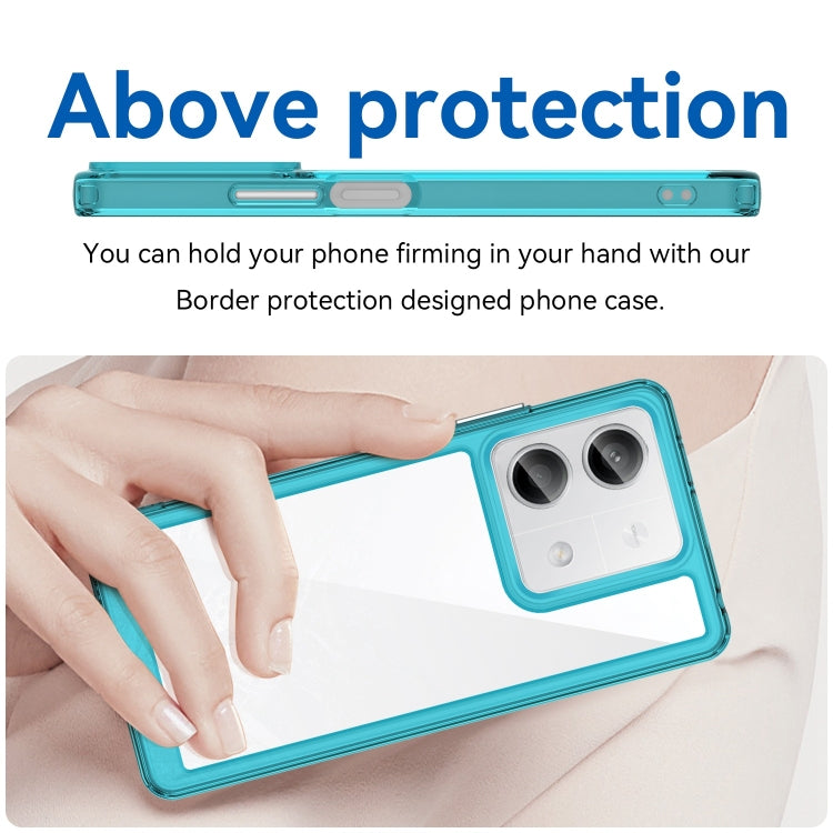 For Xiaomi Redmi Note 13 5G Colorful Series Acrylic Hybrid TPU Phone Case(Transparent Blue)