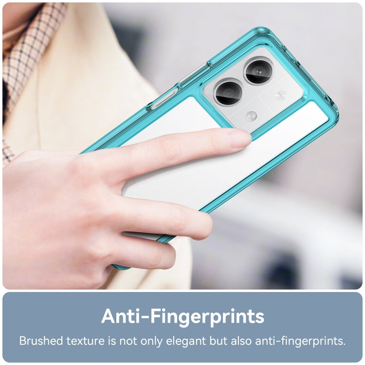 For Xiaomi Redmi Note 13 5G Colorful Series Acrylic Hybrid TPU Phone Case(Transparent Blue)