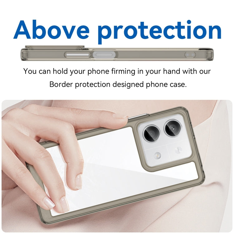 For Xiaomi Redmi Note 13 5G Colorful Series Acrylic Hybrid TPU Phone Case(Transparent Grey)