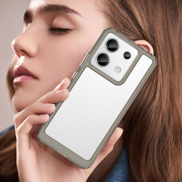 For Xiaomi Redmi Note 13 Pro 5G Colorful Series Acrylic Hybrid TPU Phone Case(Transparent Grey)