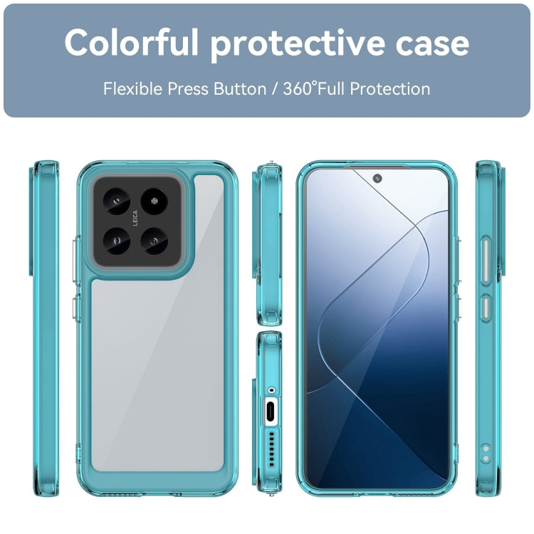 For Xiaomi 14 Colorful Series Acrylic Hybrid TPU Phone Case(Transparent Blue)