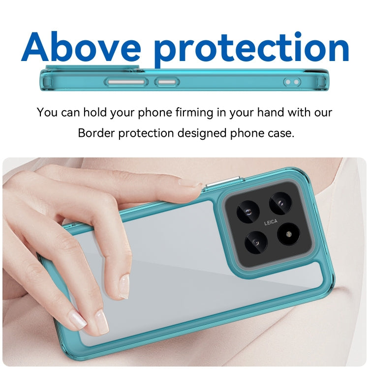 For Xiaomi 14 Colorful Series Acrylic Hybrid TPU Phone Case(Transparent Blue)