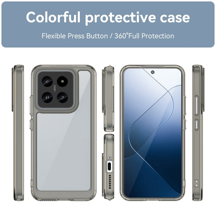 For Xiaomi 14 Pro Colorful Series Acrylic Hybrid TPU Phone Case(Transparent Grey)